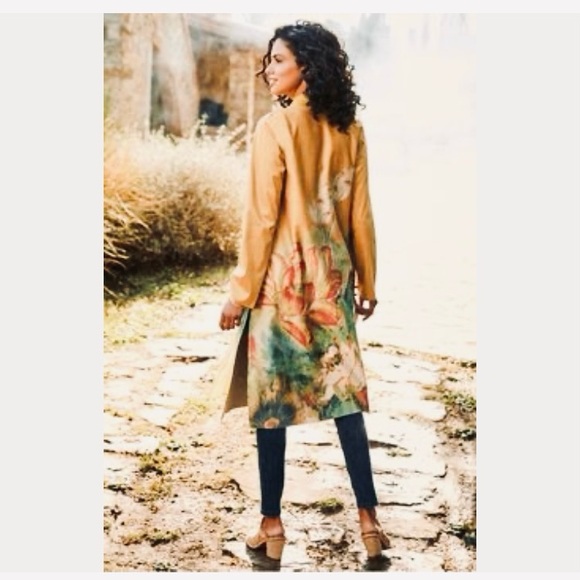 Soft Surroundings Orofino Faux Suede Open Front Watercolor Duster Jacket, Sz L - Picture 14 of 16